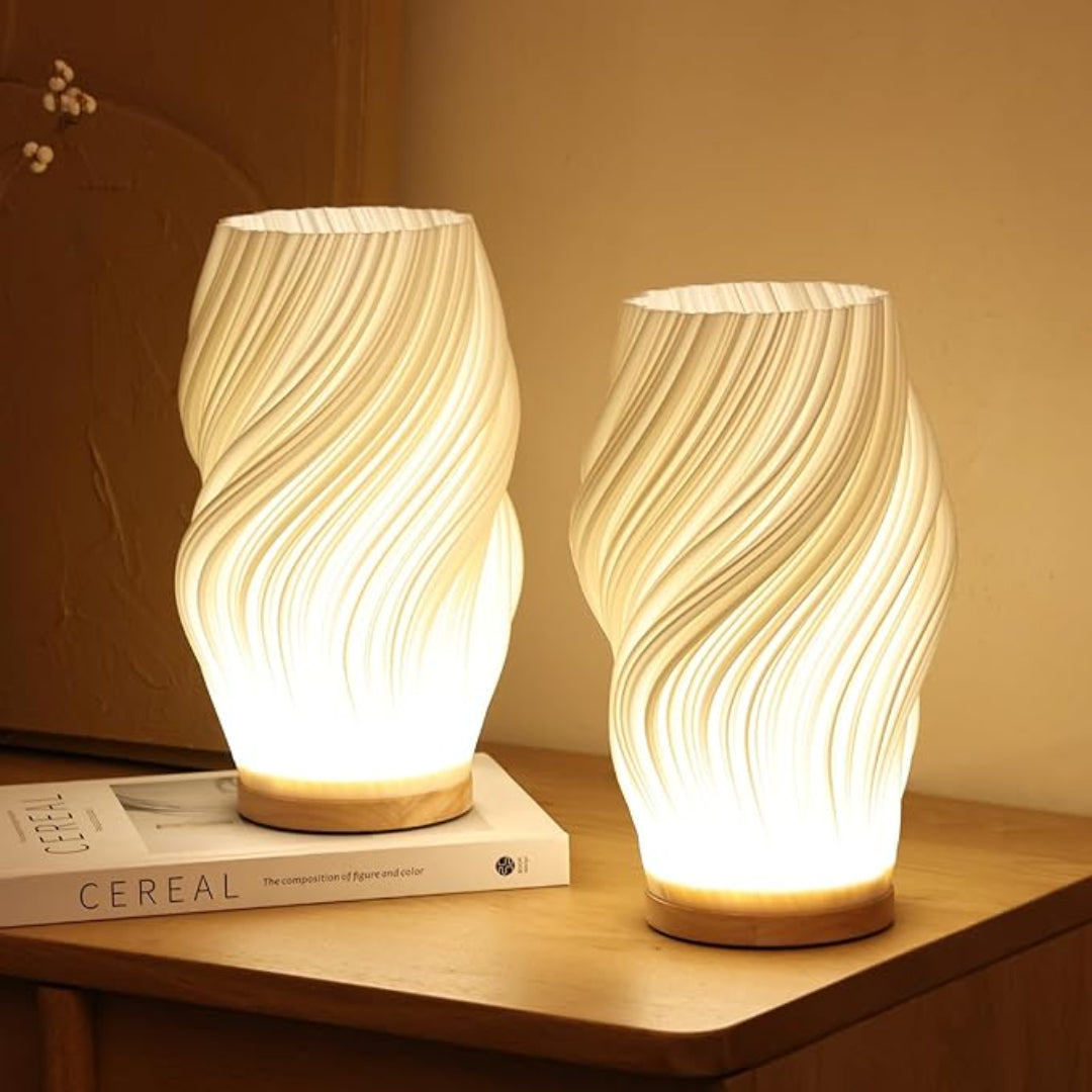 Bed Side Lamp | Swirl Design and LED Lightning