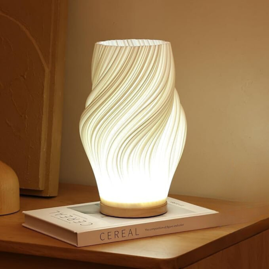 Bed Side Lamp | Swirl Design and LED Lightning